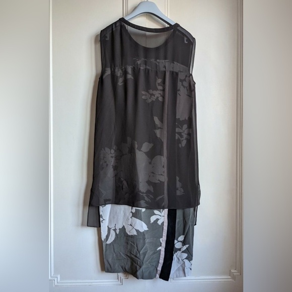 100% Silk Allsaints Floral Olive Dress Size 2 - Picture 4 of 12